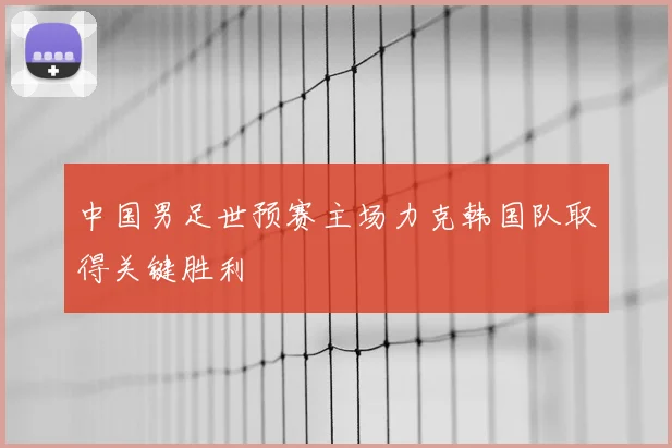 中国男足世预赛主场力克韩国队取得关键胜利